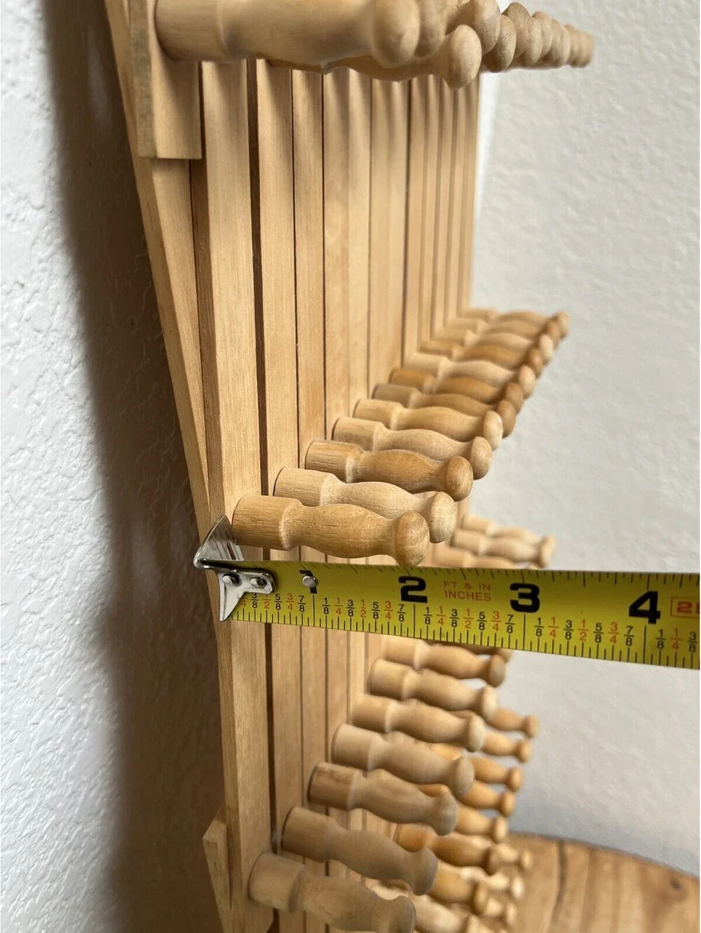 Vintage Lillian Vernon 87 Peg Accordian Wooden Wall Rack
